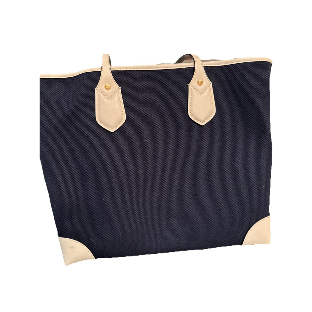Michael Kors Eva Large Navy Tote w/ Matching Pouchette & Bag Charm - Picture 9 of 17